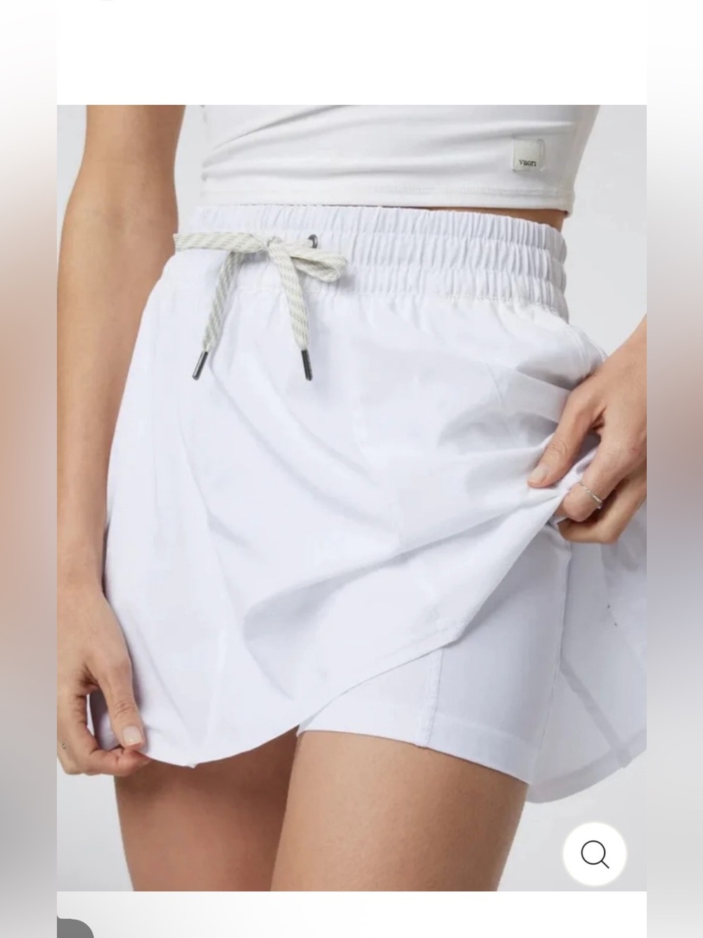 Vuori White Clementine Tennis Golf Athletic Skirt Skort With Pockets 🍁 Size L